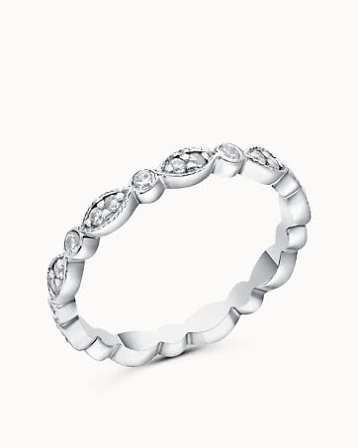 Alliansering Ester 18K Hvitt Gull - Forlovelsesringer & Gifteringer hos Vanbruun