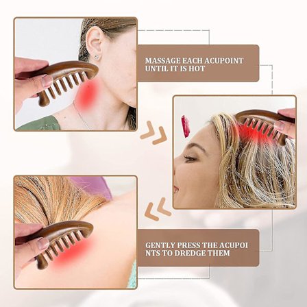 Massage Meridian Trækam Antistatisk Træ Bred Tand Hårkam Sandeltræ Hovedbundsterapi Massage Hårkam Hår Massager Kam Hoved Massage Også