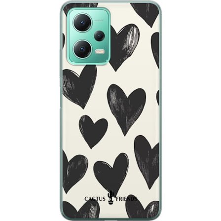 Kompatibelt Mobildeksel til Xiaomi Xiaomi Redmi Note 12 Cactus and Friends - Bold Black Love Pattern