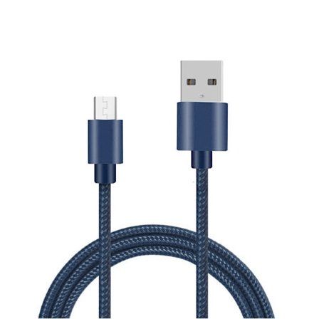Helfärgad flätad Micro-USB kabel 1.2m