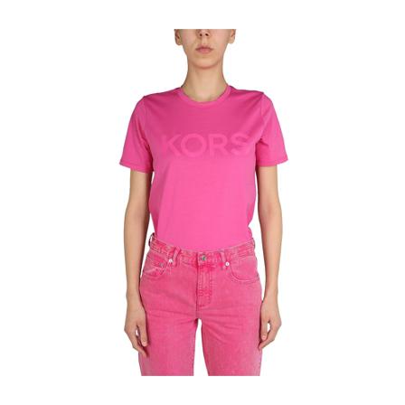 Michael Kors, T-Shirt With Logo Różowy, Kobieta, Rozmiar: M