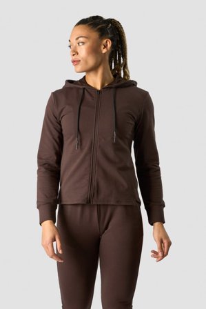 ICANIWILL - Stride Zip Hoodie Wmn Dark Brown - Dame - ICIW