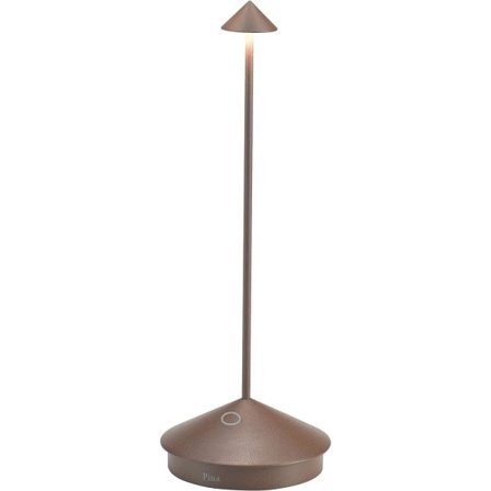 Aluminium dæmpbar LED-bordlampe, IP54-beskyttelse, indendørs/udendørs brug, stik-opladningsbase, H29cm, EU-stik - Corten-WELLNGS