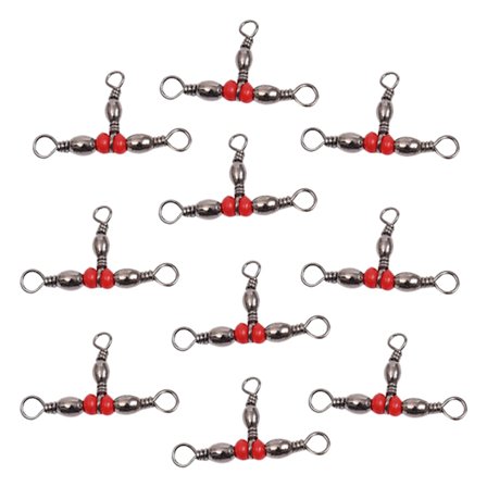 10 stk. Slitesterk T-formet fiskesvirvelkontakt i stål, fisketilbehør