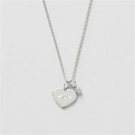 Gift Heart Halskette Gravur - STERLINGSILBER
