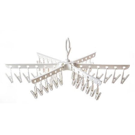 Hvide Foldbare Teleskopiske Sokkehandsker, Tørrestativ, 36 Hængere