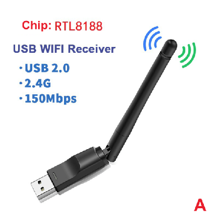 MT7601 Mini USB WiFi-adapter 150 Mbps trådløst netværkskort RTL8 Black RTL8188 Chip