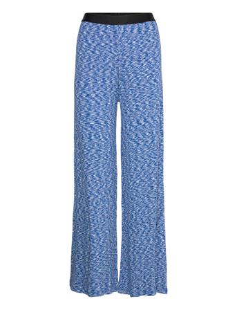 2X2 Cotton Space Veran Pants Bottoms Trousers Wide Leg Blue Mads Nørgaard