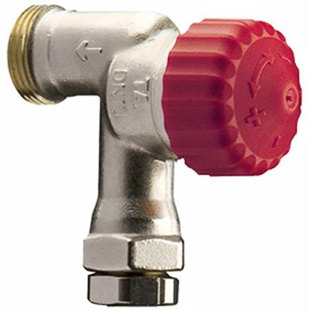 TA Calypso TRV-3 Radiatorventil vinkel, med kombikobling, Varme