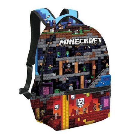 Kompatibel Minecraft Ryggsäck för Pojkar Svart Skolryggsäck Barn Grön Creeper Zombie Skelett Enderman Grottspindel HH