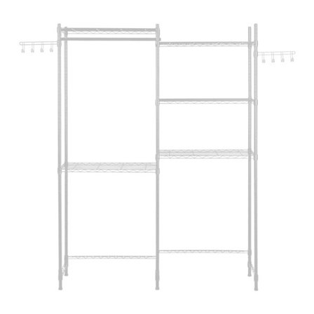 Förvaringshylla Duoku för tvättmaskin och torktumlare med 5 nivåer - med justerbar stång och krokar - i två rader