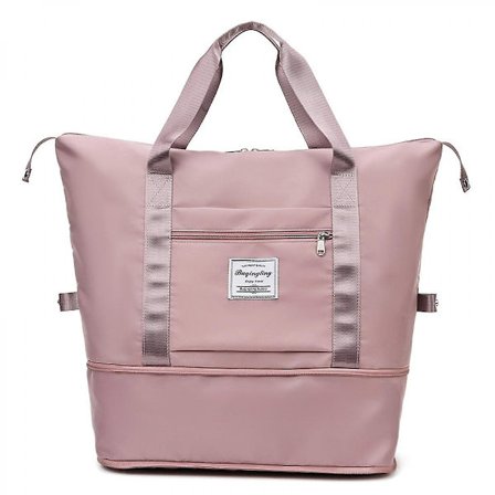 Vattentät Axelväska Weekendväska Simning Sport Resväska Gymväska Expanderbar Väska Lättviktig och Lätt att Bära (Rosa) - Perfet