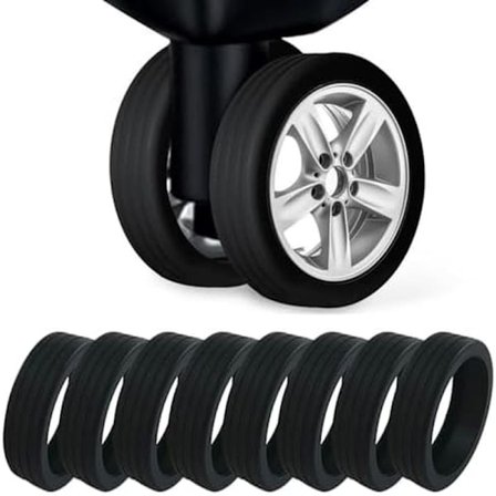 8 stk. Premium Kuffert Hjulbeskyttere, Kuffert Hjulbeskyttere, Silikone Hjulbeskyttere til de fleste 8 Spinner, Støjsvage Hjul