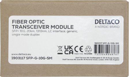 Deltaco SFP+ 10G, 20km, 1310nm, LC interface, Generic, SM duplex