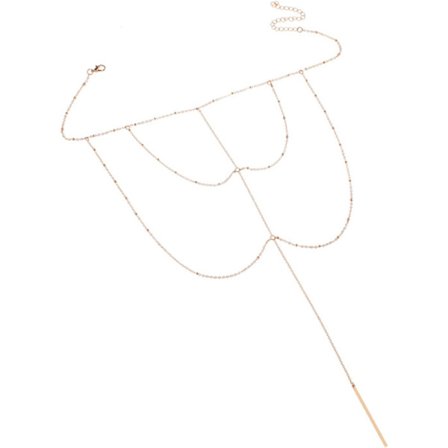 1 st (Guld) Lager på Lager Pärlor Choker Halsband Bohemian BH Kedja Kropp