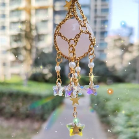 Naturlig krystall hengende anheng Healing Crystal SunCatcher