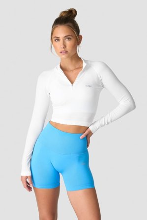 Define Cropped 1/4 Zip White
