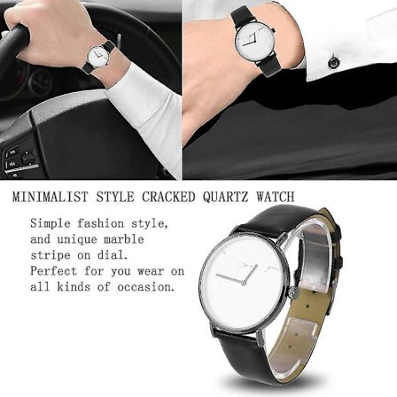 Enkel svart og hvit marmorstripet kvarts lærklokke