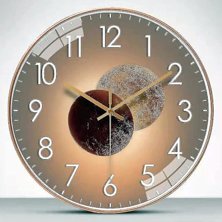 30cm moderni hiljainen seinäkello, ei tikittävää ääntä, keittiökellon seinä olohuoneeseen, huoneeseen, toimistoon (kulta)