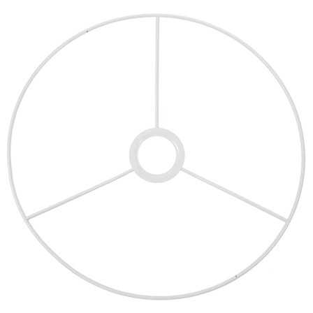 Rund lampskärm ram retro lampskärm ram E27 bas 30cm lampskärm tillbehör (30X30CM, vit)