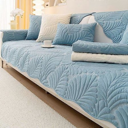 Ensfarvet brodert sofatrekk mote fire sesonger universelt seksjonssofa håndkle sklisikre sofatrekk for stue