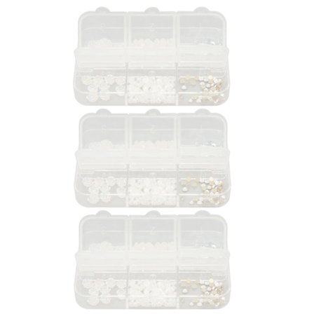 3 æsker DIY Nail Art Faux Pearl Rhinestones Fashionable Flower Shaped Nail Charm Dekoration til Neglekunstner