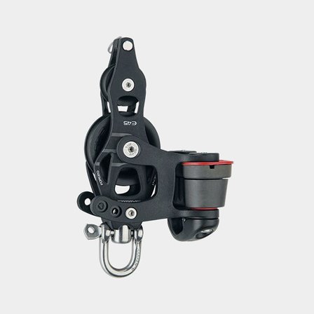 Harken 45mm Aluminum Element Fiddle Block - Swivel, Becket, Cam Cleat (6234)