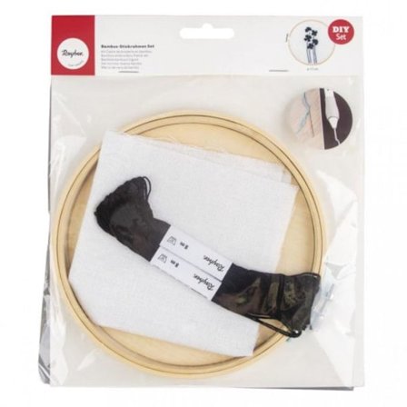 Bambus broderirammesæt ø 17 cm