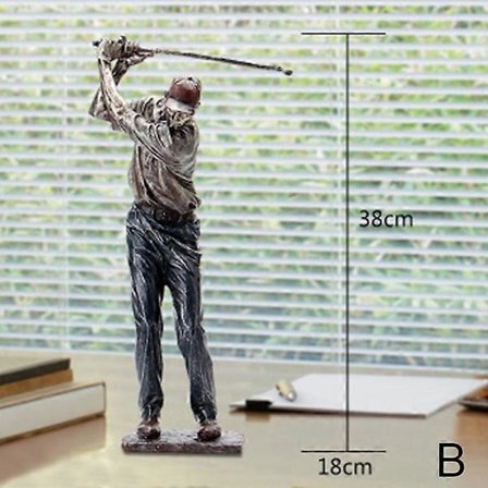 Golfer Figur Statue Dekor Vintage Dekorativ Resin Ornament for Hjem Hylle Kontor Svingende En Golfkølle Ny