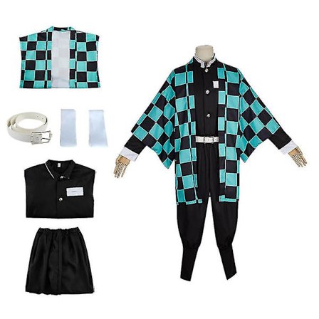 Demon Slayer Tanjirou Kamado Kostume Outfits Anime Sæt