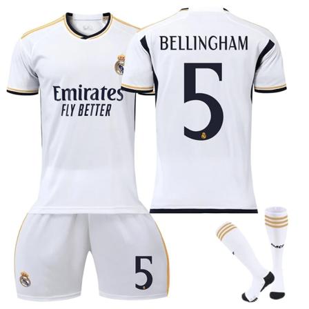Real Madrid Bellingham No.5 Jersey Set Training Shirt Kostym för barn Vuxna Säsong 23-24 White Set A 2 White Set A XS