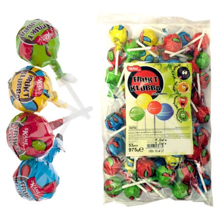 Godisklubbor Frukt 975g