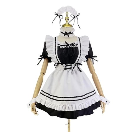 /NN/Anime Ranskalainen piikatytön mekko Söpö piikatytön cosplay-mekko Halloween-piikatytön asusetti{F2}