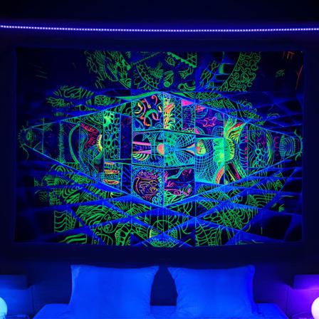 Blacklight Vägghängande Trippy Gobeläng Psykedeliska Gobelänger