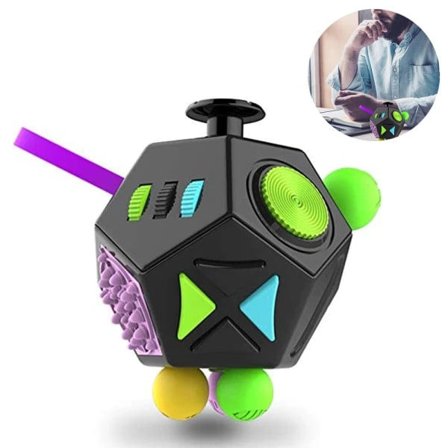 Fidget Cube Stressilelu, Ahdistusta lievittävä työpöytälelu keskittymiseen, napsauta, pyöritä, taskukokoinen, toimistoon, luokkahuoneeseen, kotiin, 
