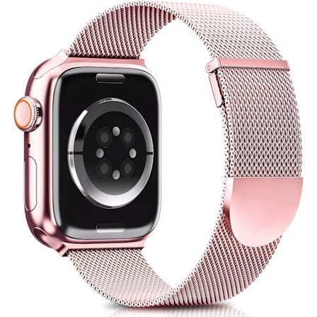 Kompatibel med Apple Watch-armband 44 mm 45 mm 42 mm för kvinnor och män, dubbelt magnetiskt justerbart ersättningsband för iWatch Series 9 8 SE 7 6 5
