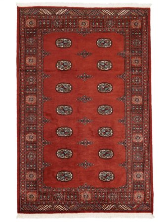 Pakistan Bokhara 2Ply Tæppe 126X195 Mørkerød/Sort Uld, Pakistan
