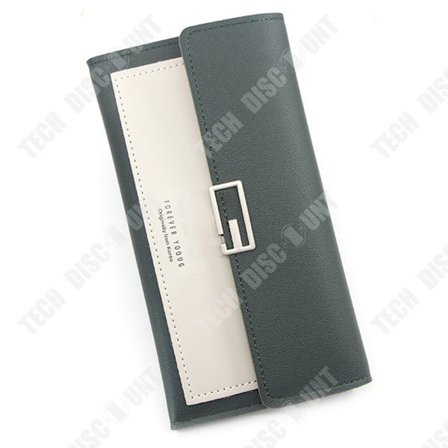 Damplånbok - TD - Lång - Mörkgrön - PU-läder - Flera kort