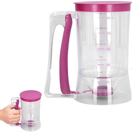 ING Røremaskin, 900 ml Målebeger, Deigdispenser, Doserings- og Helltrakt, BPA-fri, Dryppfri, Perfekt for Kake-, Pannekake- og Vaffelproduksjon