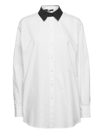 Klxcd Unisex Shirt Dtch Collar Pitkähihainen Paita Valkoinen Karl Lagerfeld