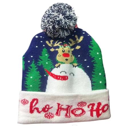 Juleluer Genser Santa Elg Strikket Lue Lue Med LED Lys Opp Tegneseriemønster Julegave til barn Nyttårsutstyr Style 10