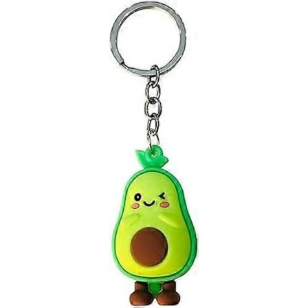 Mode Simulering Frugt Avocado Smil-formet Nøglering 3D Blød Resin Avocado Nøgleringe Smykker Mode Nøglering