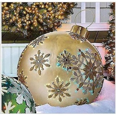 Jätte Stor Jul PVC Uppblåsbar Dekorerad Boll, Jul Uppblåsbar Utomhus Dekorationer-Q8