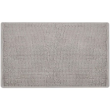 Absorberende sklisikker badematte 80x50 cm-Neil teppe badematte-myk(lys grå) for bad, dusj, toalett og badekar