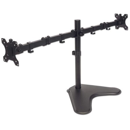 Manhattan Universal Dual Monitor Stand with Double-Link Swing Arms, Holds Two 13