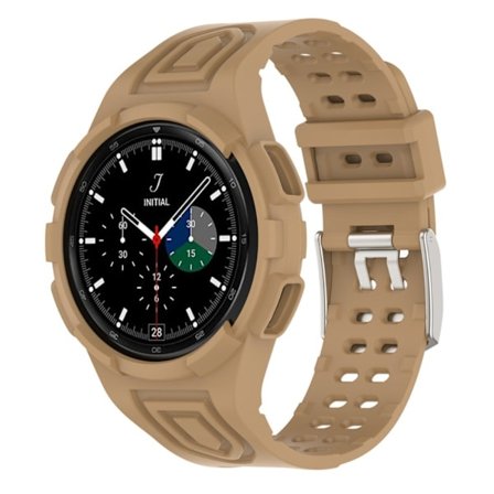 Samsung Galaxy Watch 4 Classic (46mm) integrerat klockarmband och fodral - Kaffe