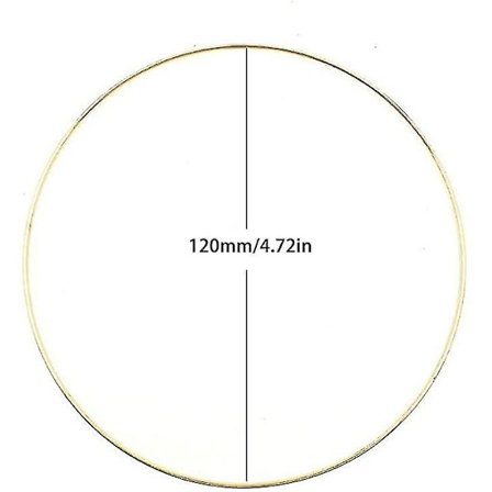 Krans Makrame Gull Ring DIY Håndverksprosjekt Metallringer Dekor