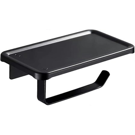 Toiletpapirholder vægmonteret, 2 i 1 Metal Aluminium Toiletpapirholder Hylde Skrue i Toiletpapirholder Toiletvæv