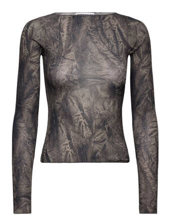 Weekday Long Sleeve Boatneck Top - Grey - XS