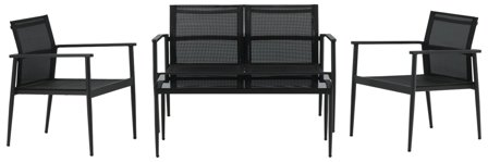 Venture Home Break 2072-408 Loungeset soffa, bord, fåtöljer, svart, Utemöbler